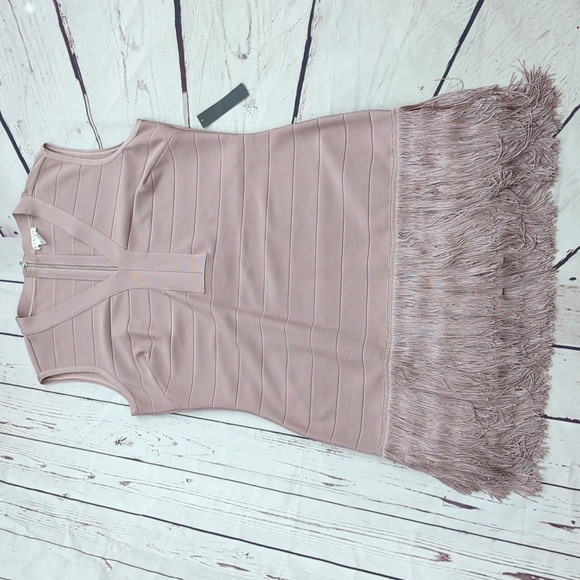 Venus Dress, bandage bodycon, Fringe Flapper, slimming, women's 22, NWT - Picture 5 of 12